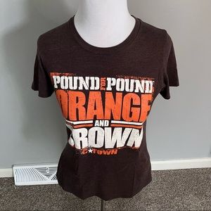 GV Art & Design Cleveland Browns Tee Sz S Small T-shirt Pound for Pound Orange